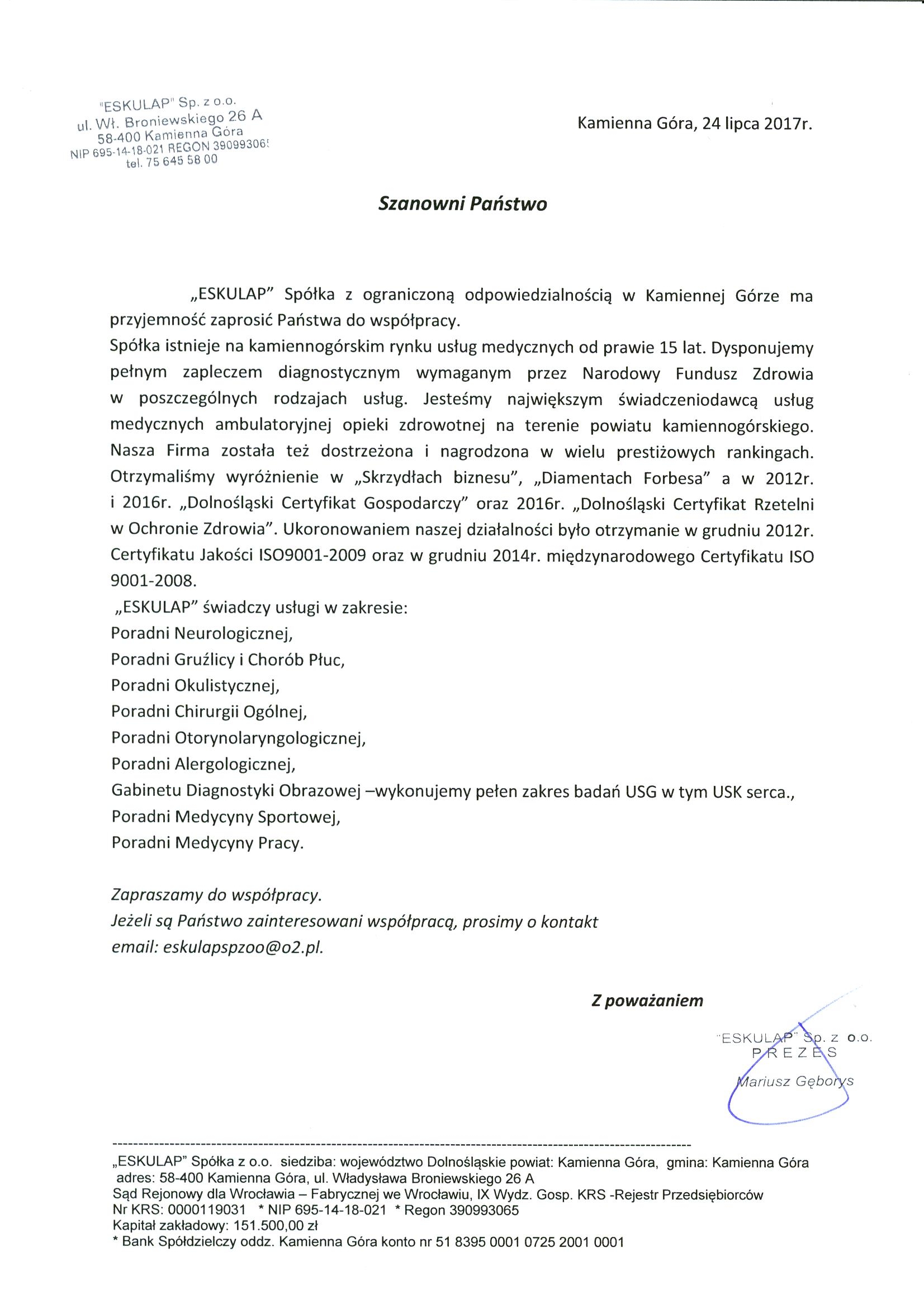 Zaproszenie do współpracy